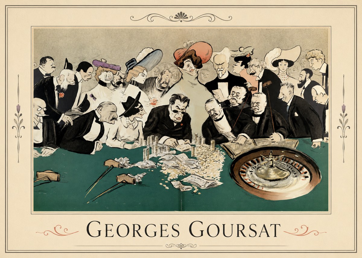 Georges Goursat At the Roulette Table No1 - Poster