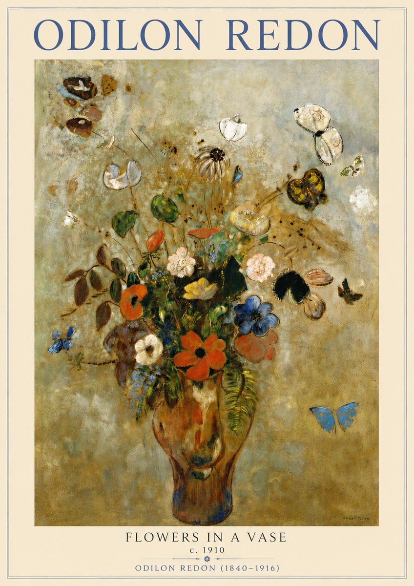 Odilon Redon Flowers in a Vase I No3 - Poster