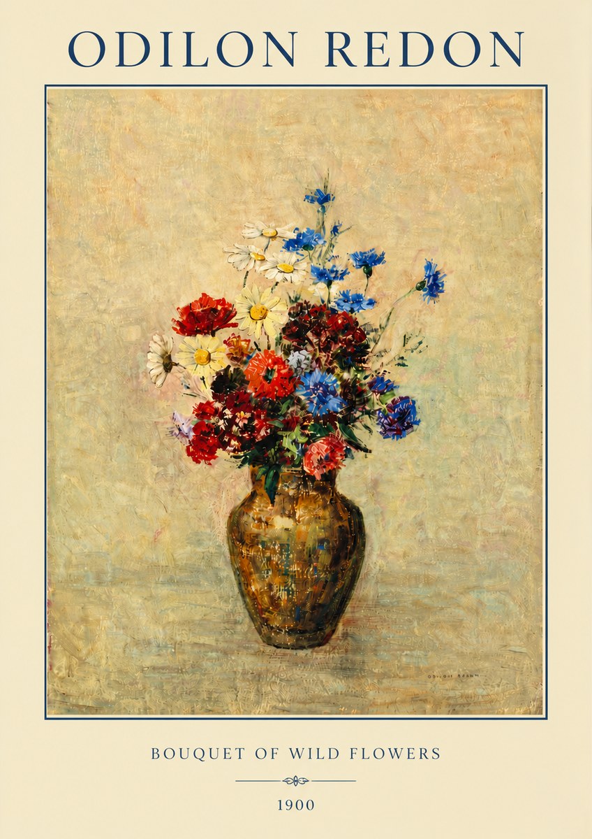 Odilon Redon Bouquet of Wild Flowers I No3 - Poster