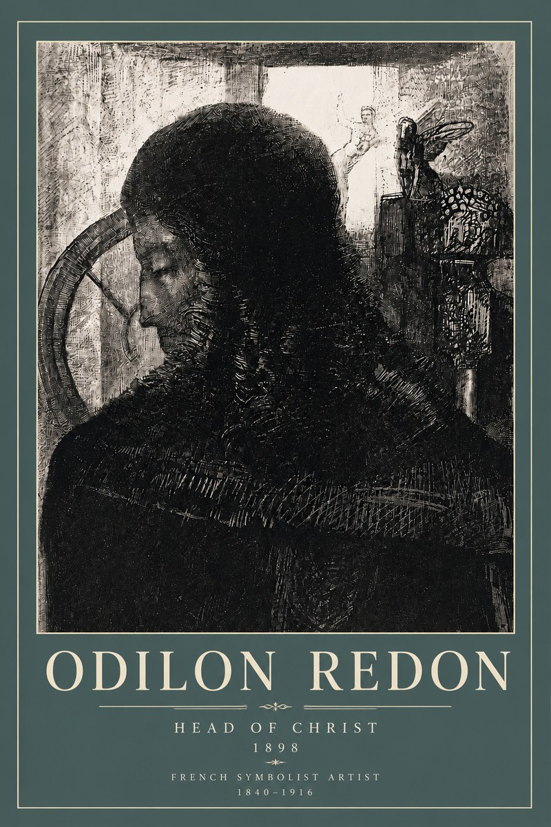 Odilon Redon Head of Christ II No5 - Poster