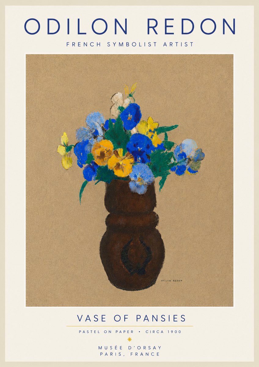 Odilon Redon Vase of Pansies No5 - Poster