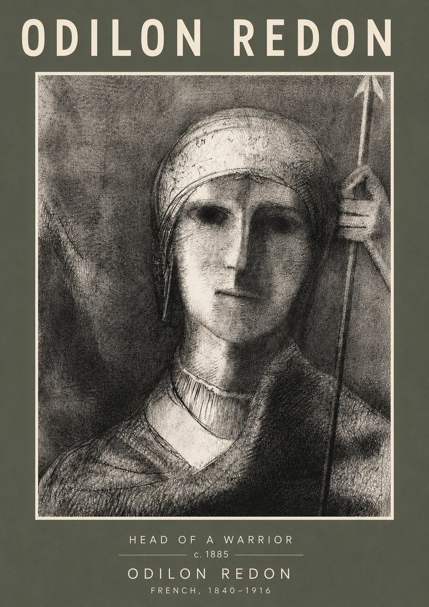 Odilon Redon Head of a Warrior No5 - Poster