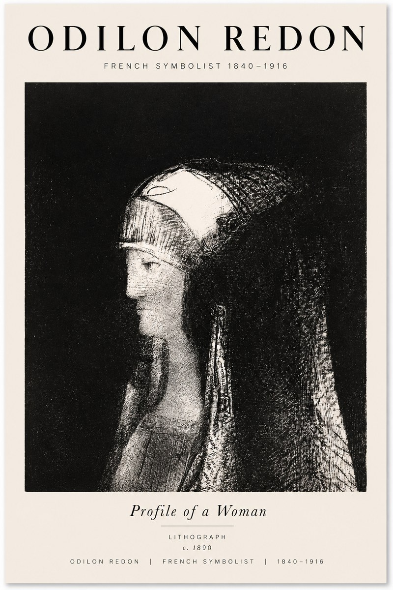 Odilon Redon Profile of a Woman No1 - Poster