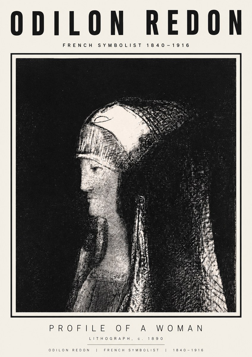 Odilon Redon Profile of a Woman No3 - Poster