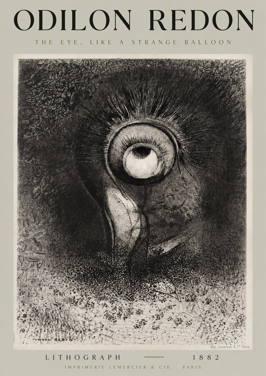 Odilon Redon The Eye, Like a Strange Balloon No2 - Poster