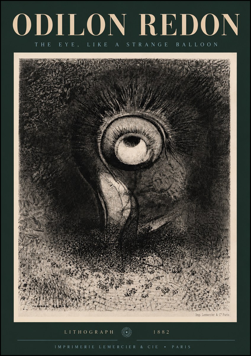 Odilon Redon The Eye, Like a Strange Balloon No5 - Poster