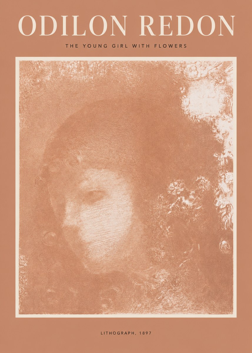Odilon Redon The Young Girl with Flowers No2 - Poster