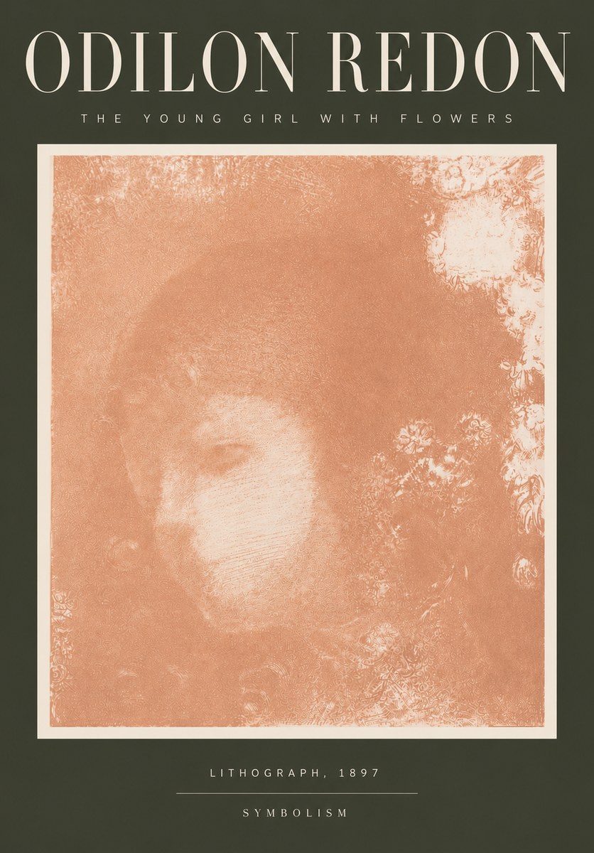 Odilon Redon The Young Girl with Flowers No4 - Poster
