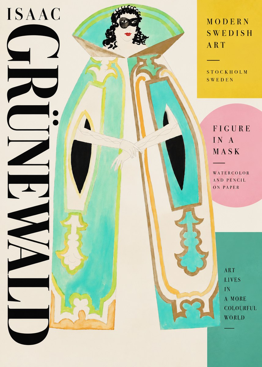 Isaac Grünewald Figure in a Mask No5 - Poster