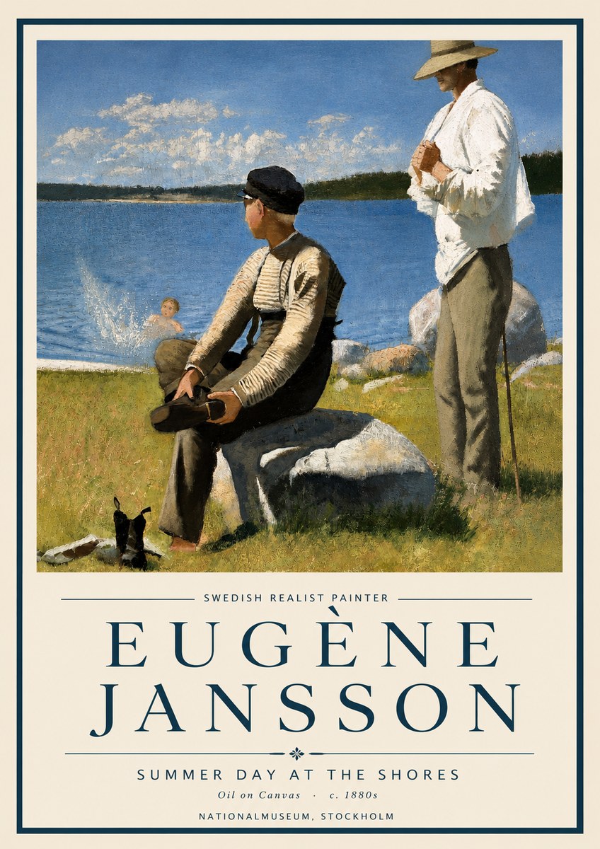 Eugène Jansson Summer Day at the Shores No4 - Poster