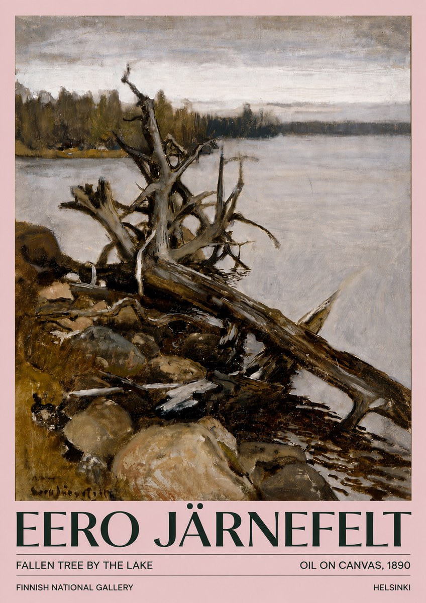 Eero Järnefelt Fallen Tree by the Lake No4 - Poster