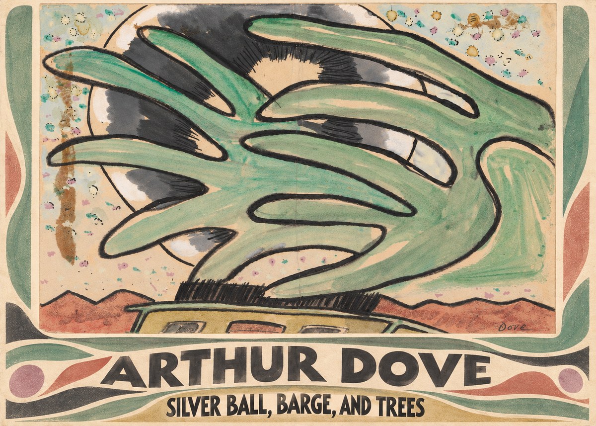 Arthur Dove Silver Ball, Barge, and Trees No4 - Poster