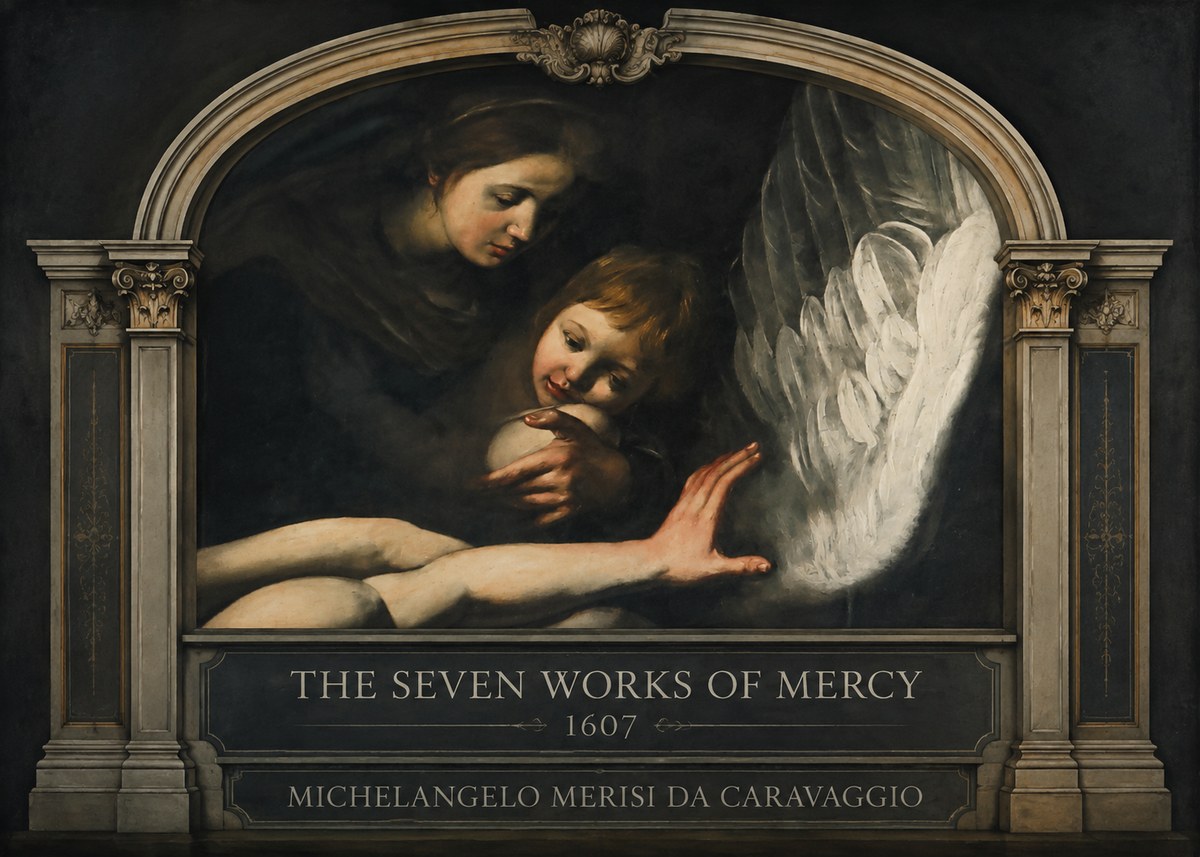 Michelangelo Merisi da Caravaggio The Seven Works of Mercy IV No3 - Poster