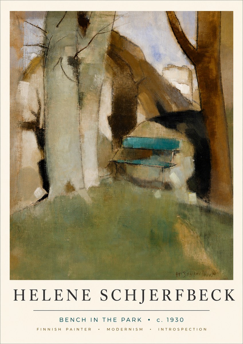 Helene Schjerfbeck Bench in the Park No4 - Poster