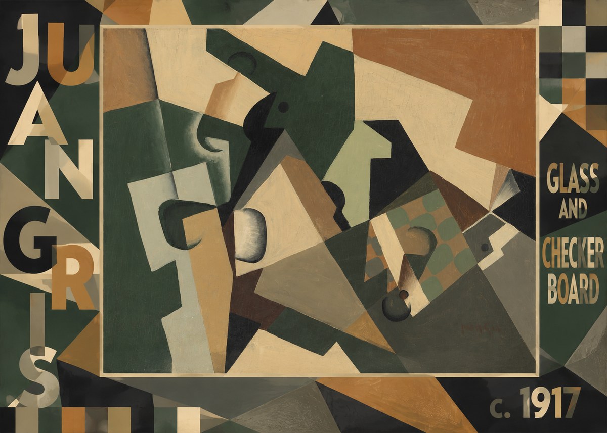 Juan Gris Glass and Checkerboard No5 - Poster