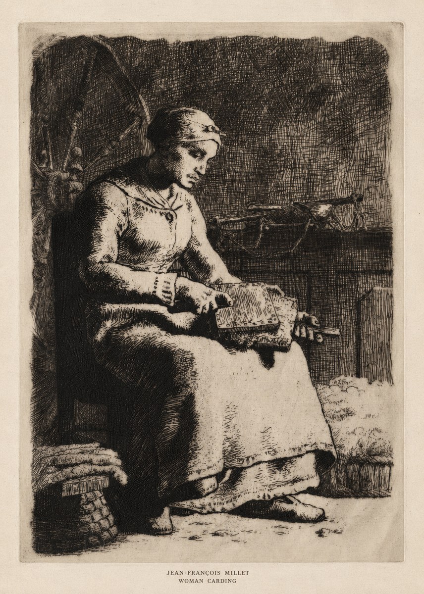 Jean-François Millet Woman Carding No5 - Poster