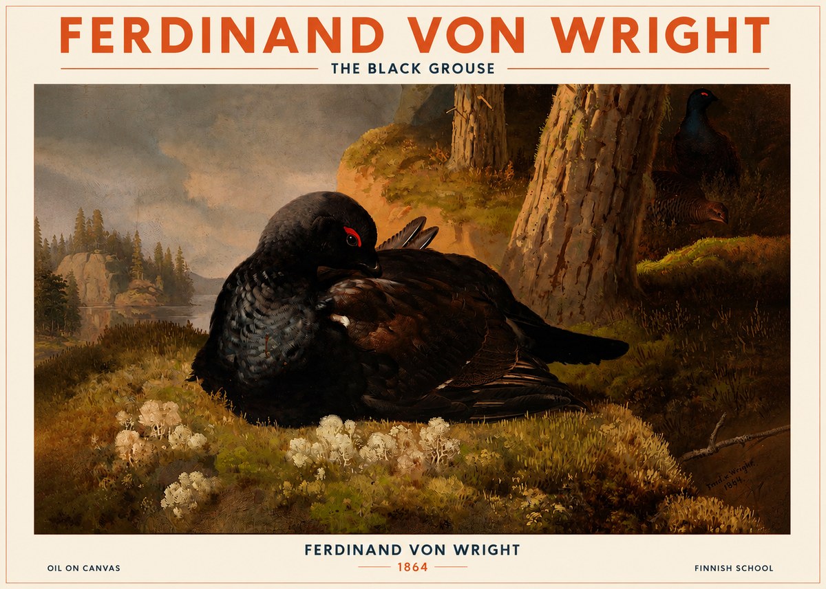 Ferdinand von Wright The Black Grouse No2 - Poster