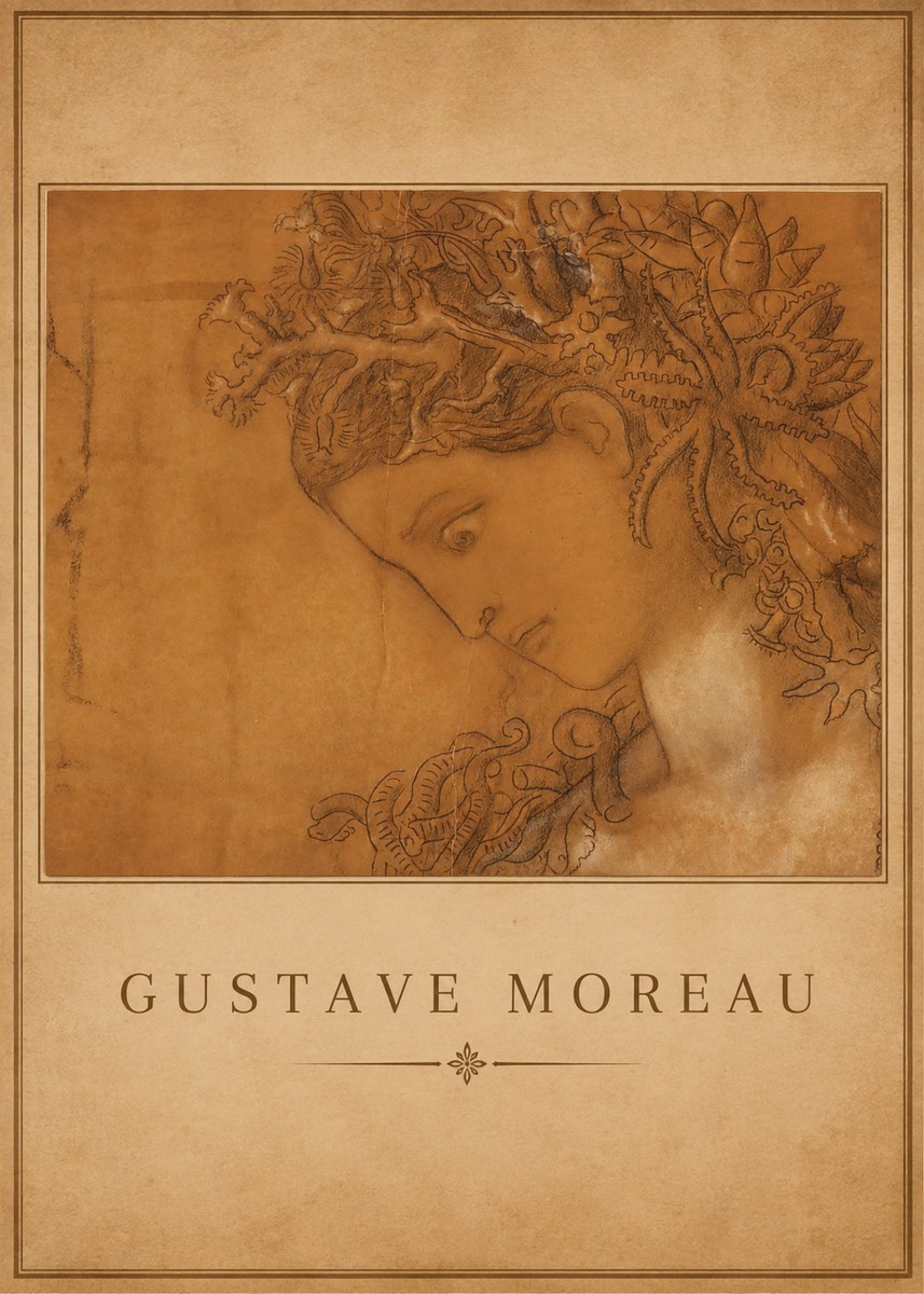Gustave Moreau Head of a Woman No1 - Poster