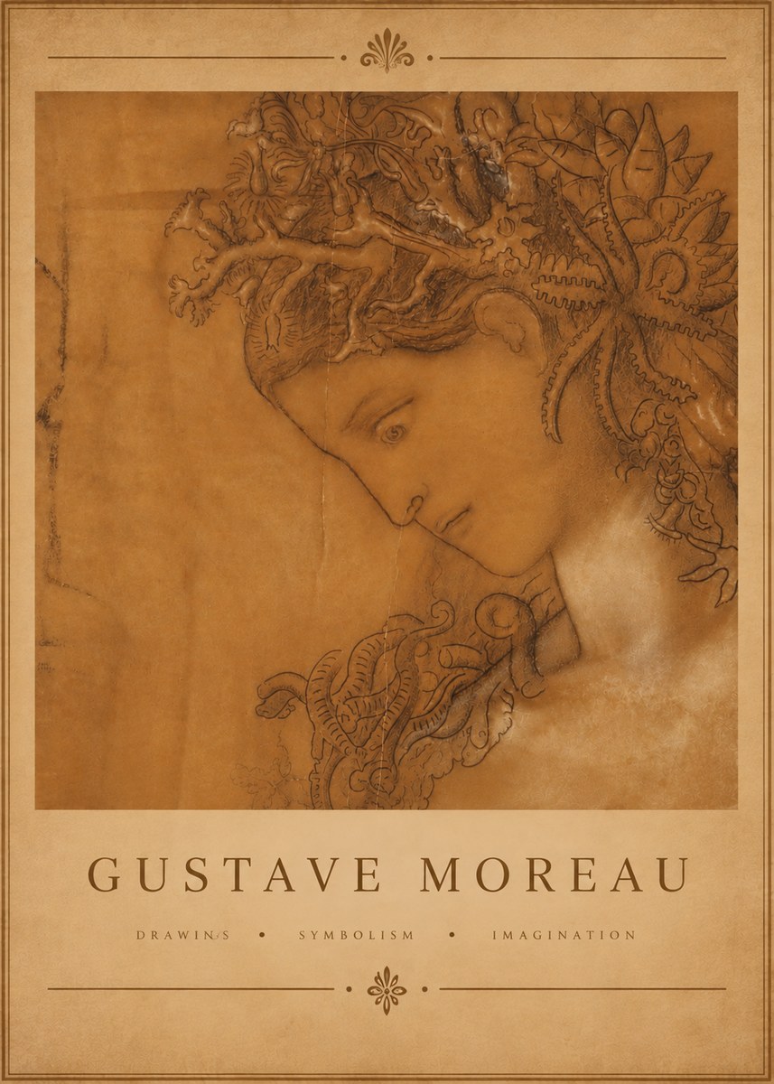 Gustave Moreau Head of a Woman No5 - Poster
