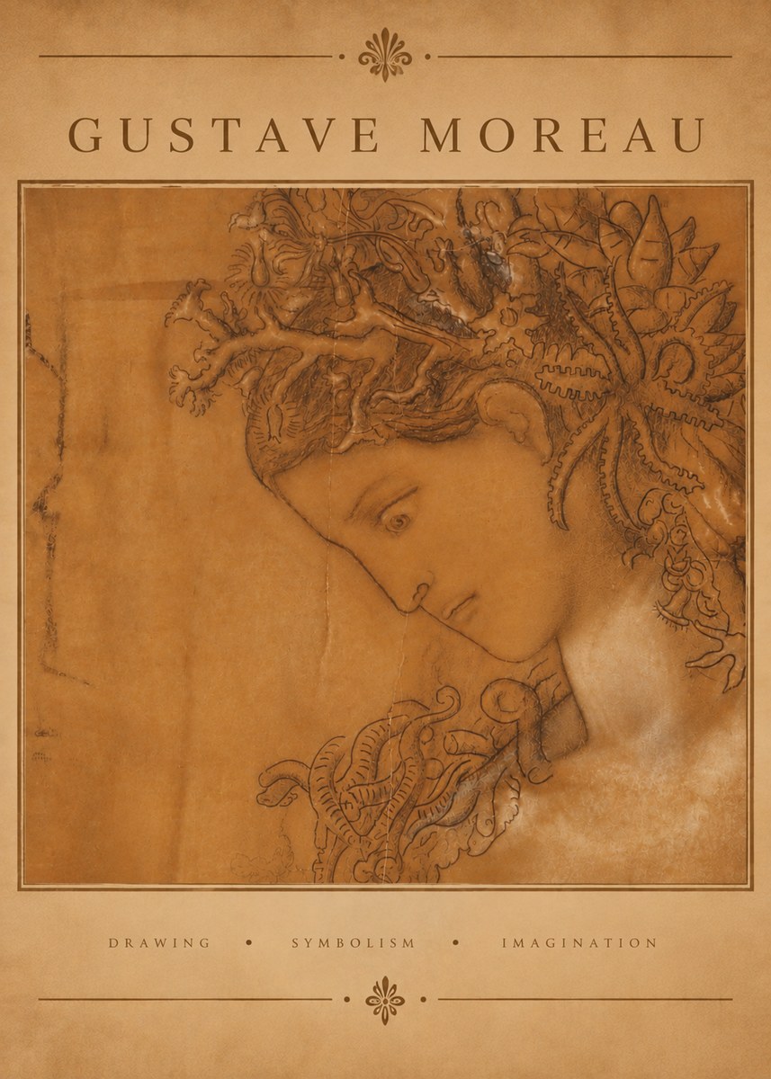 Gustave Moreau Head of a Woman No6 - Poster