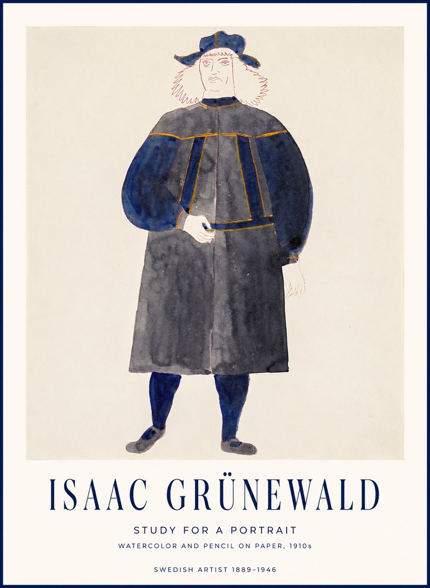 Isaac Grünewald Study for a Portrait No1 - Poster