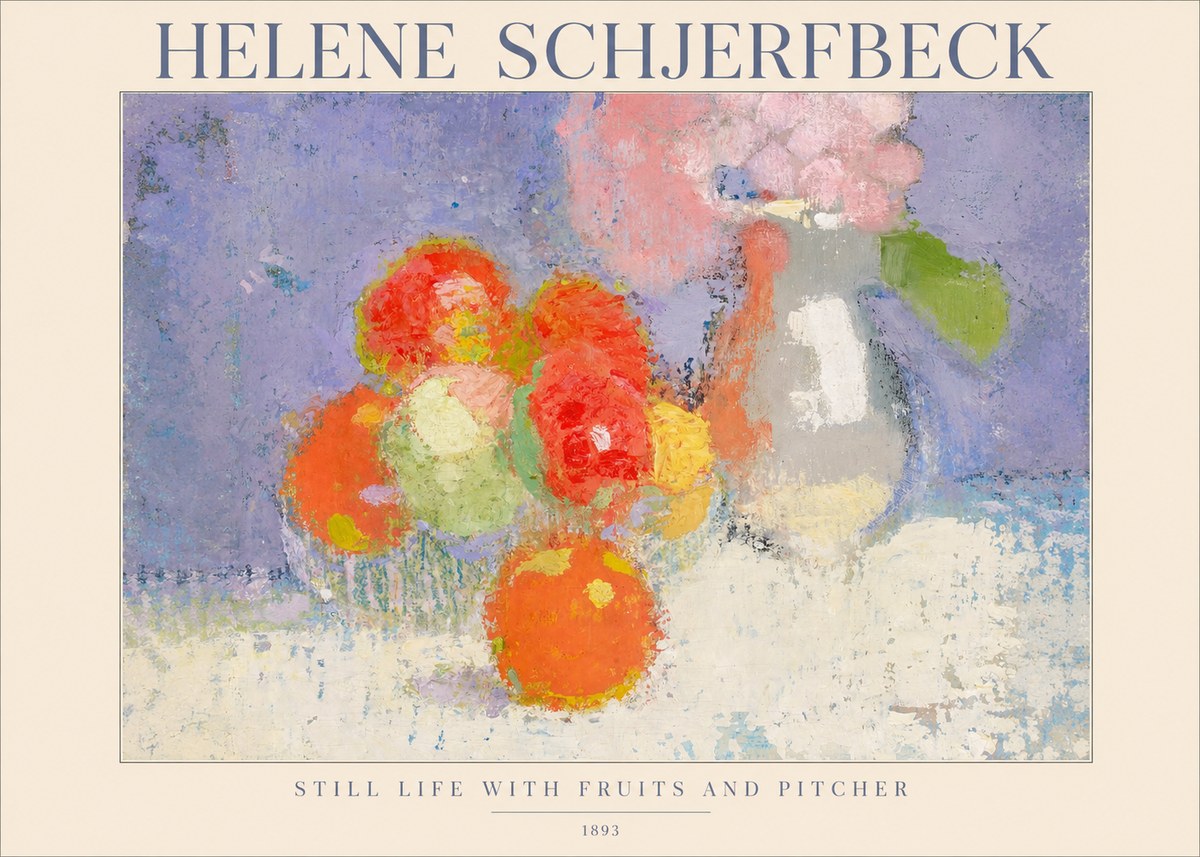 Helene Schjerfbeck Still Life with Fruits and Pitcher No1 - Poster