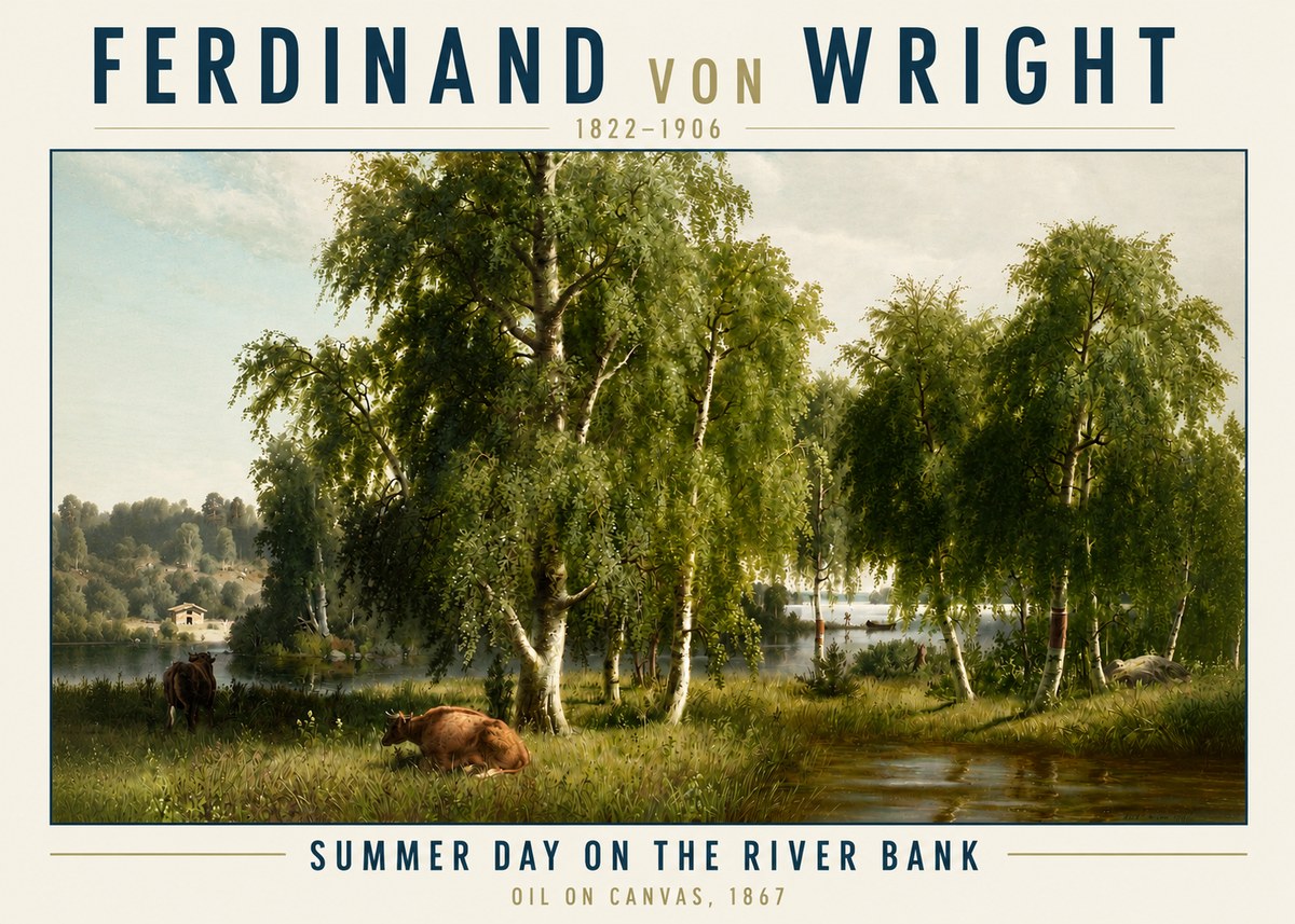 Ferdinand von Wright Summer Day on the River Bank No3 - Poster