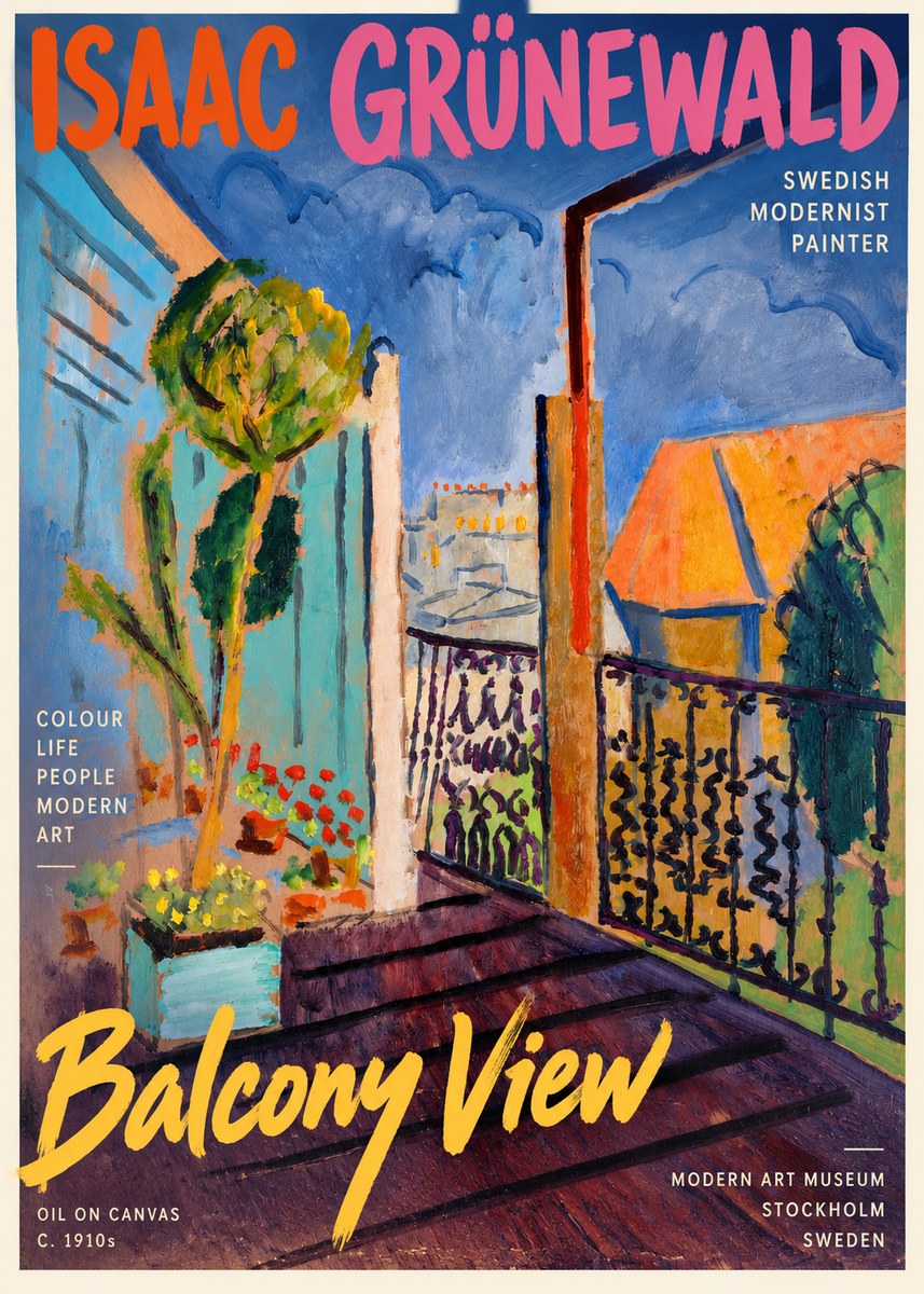 Isaac Grünewald The Balcony No4 - Poster