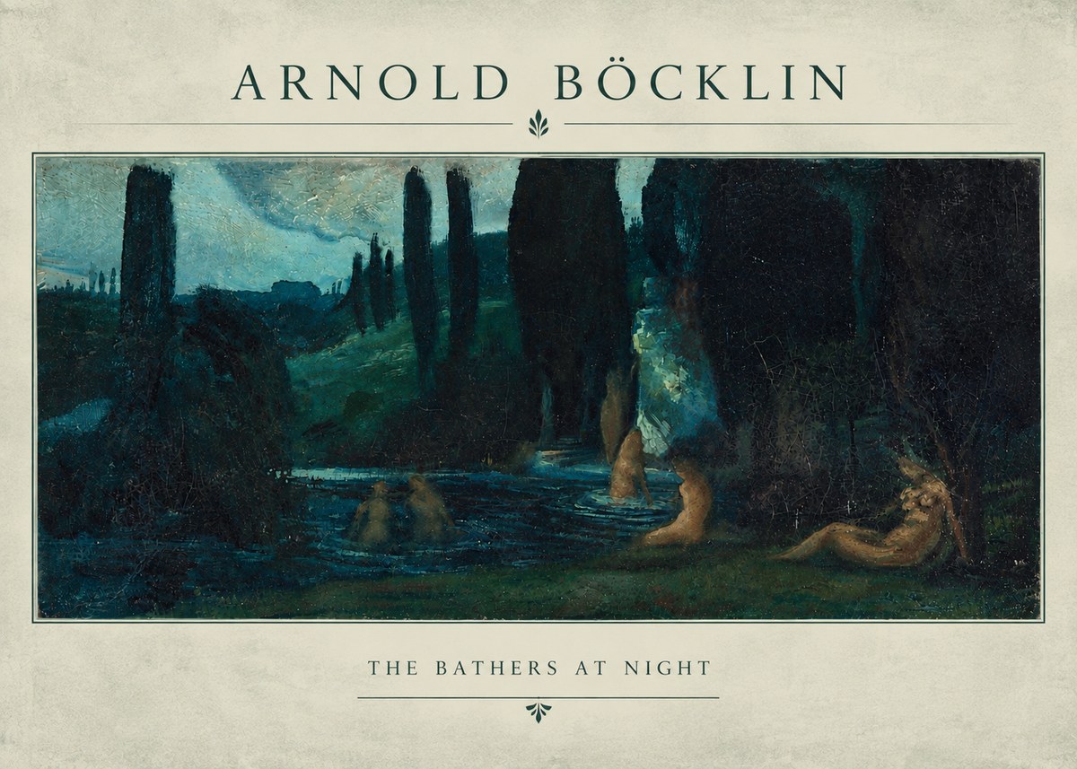 Arnold Böcklin The Bathers at Night No4 - Poster