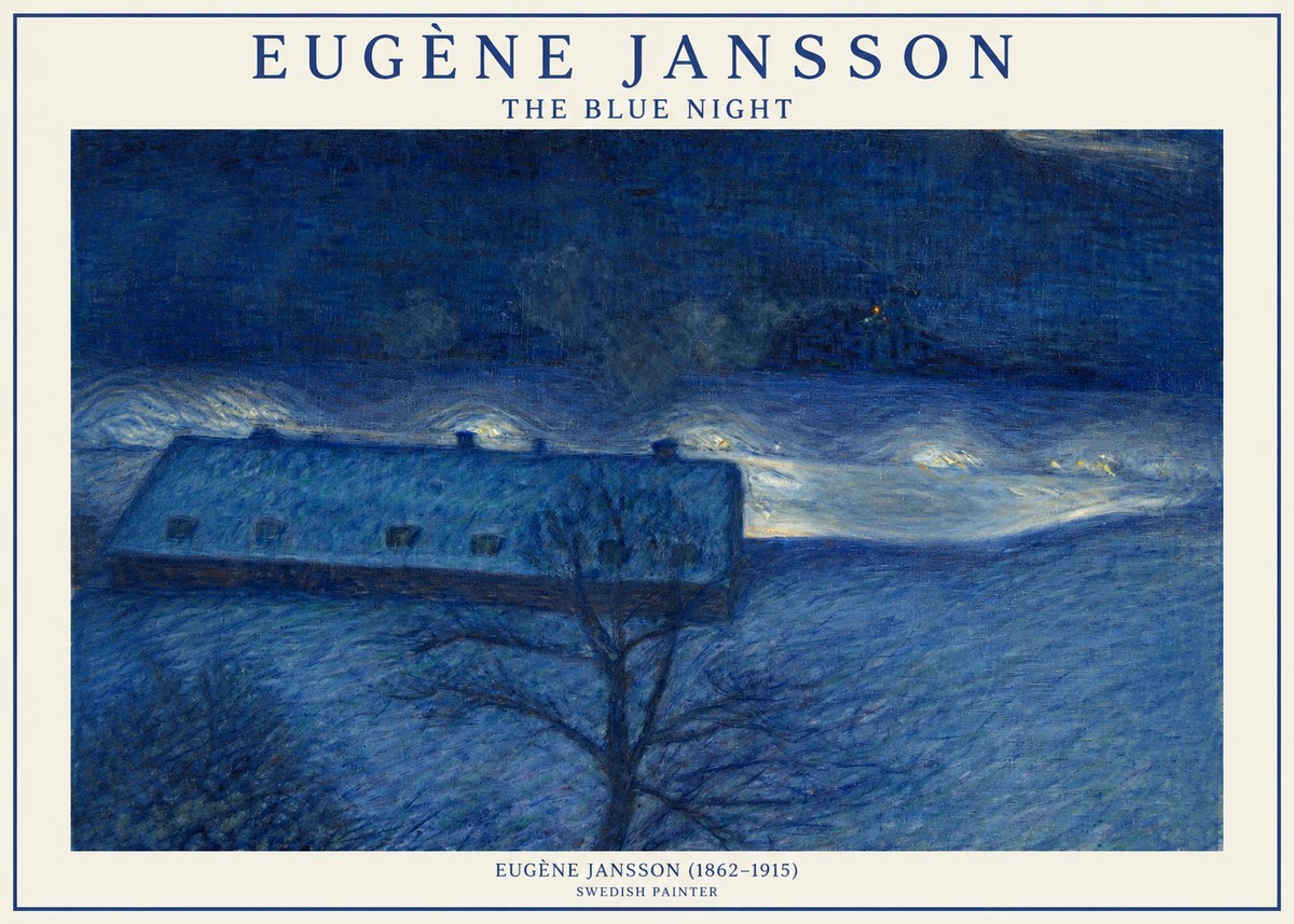 Eugène Jansson The Blue Night No1 - Poster