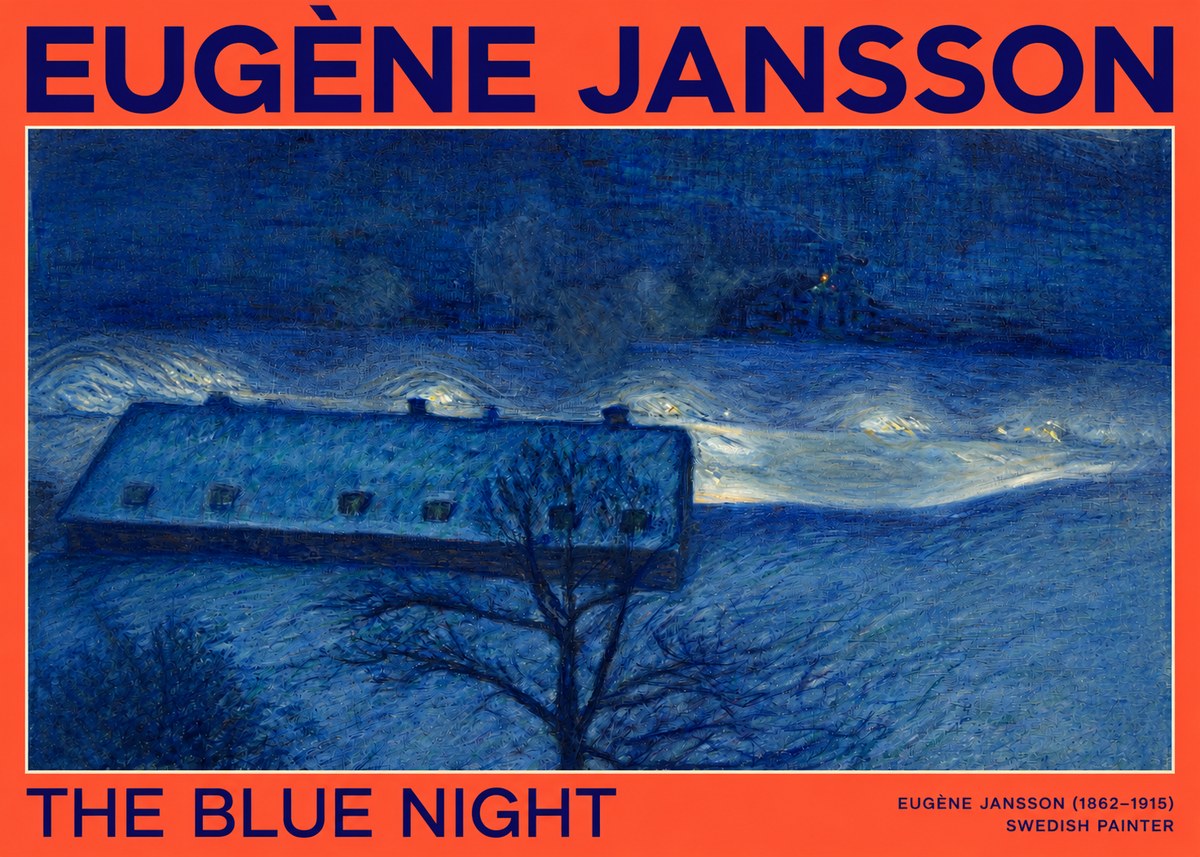 Eugène Jansson The Blue Night No2 - Poster