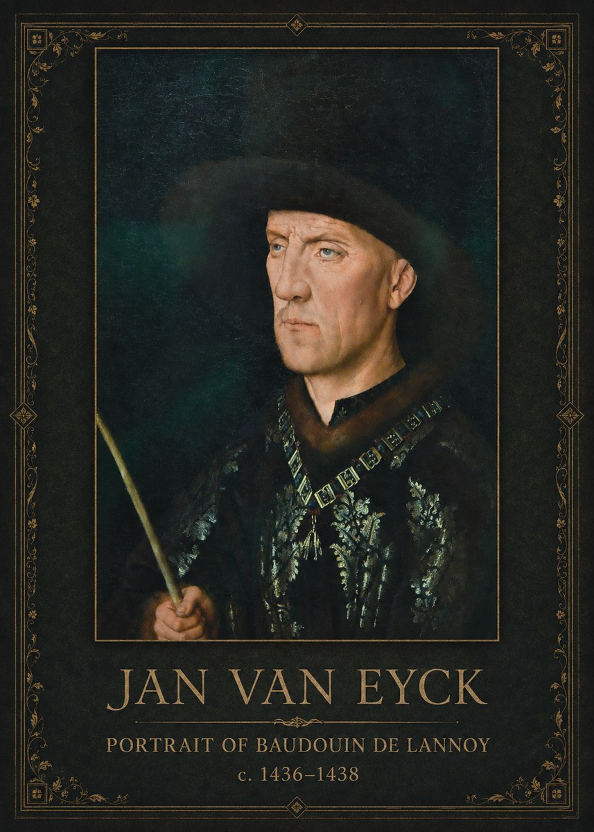 Jan van Eyck Portrait of Baudouin De Lannoy No1 - Poster