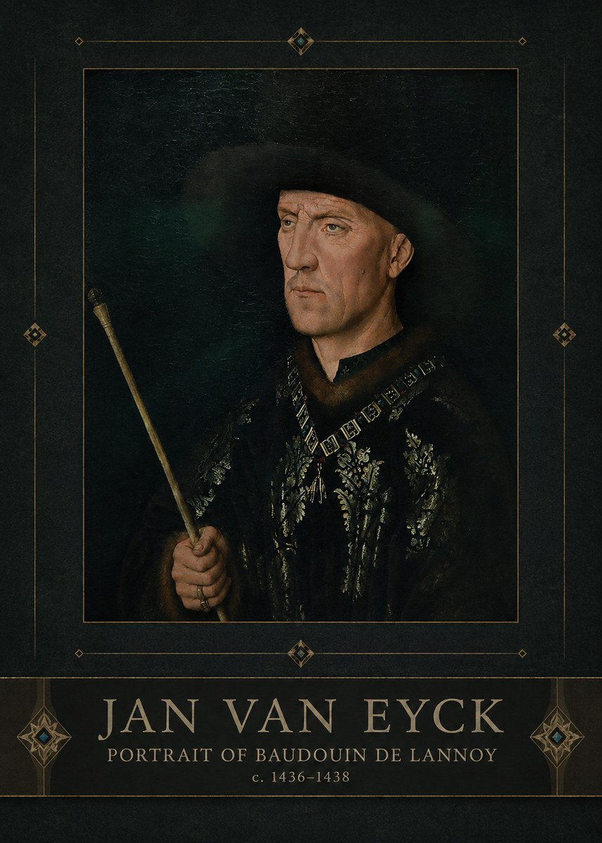 Jan van Eyck Portrait of Baudouin De Lannoy No3 - Poster