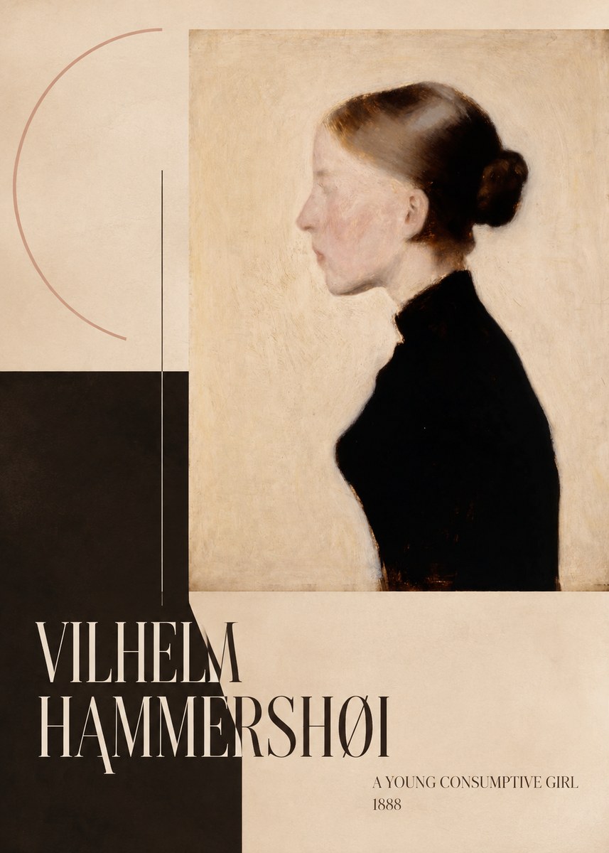 Vilhelm Hammershøi A Young Consumptive Girl No6 - Poster
