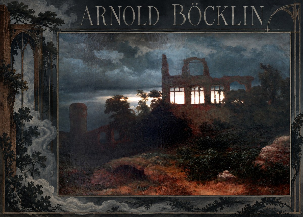 Arnold Böcklin Ruined Castle No2 - Poster