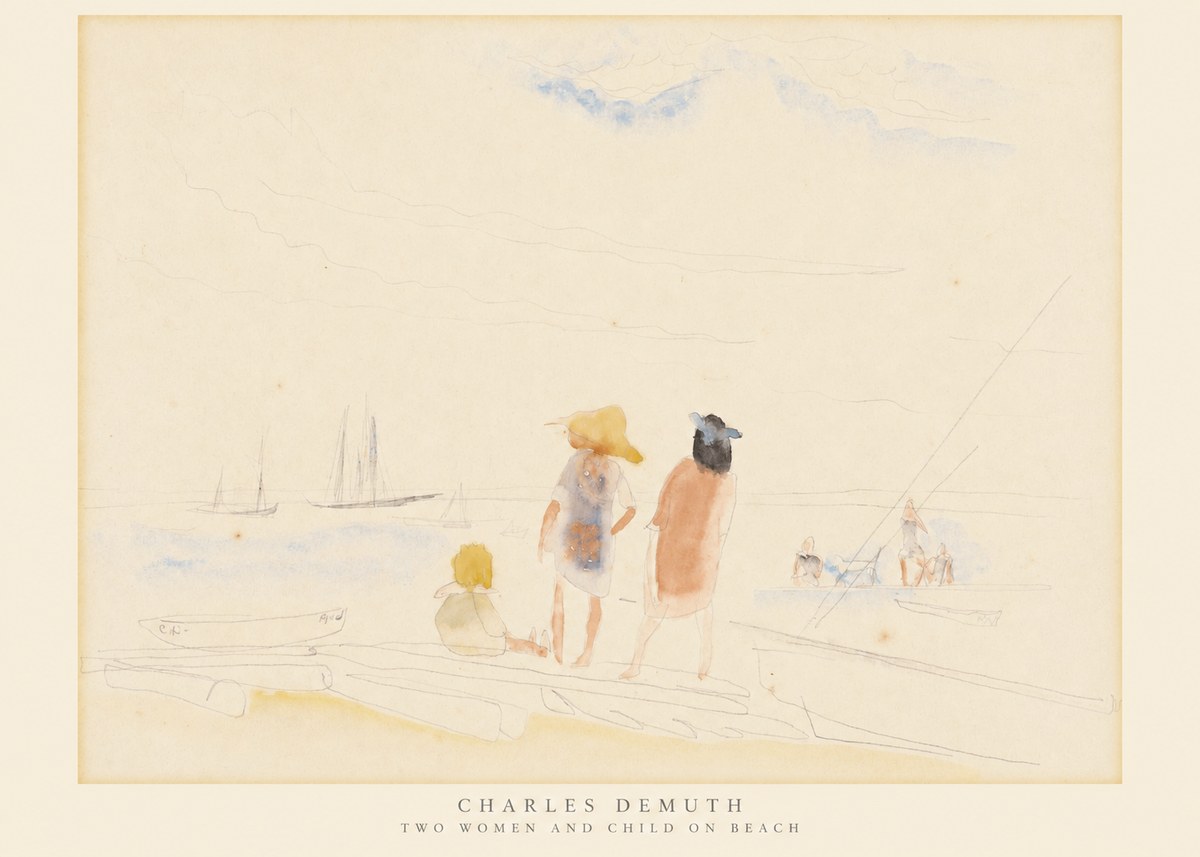 Charles Demuth Two Women and Child on Beach No6 - Poster