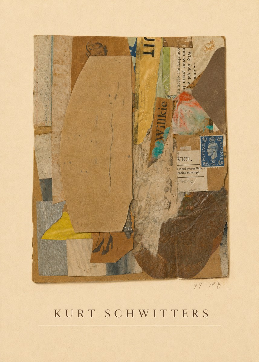 Kurt Schwitters Abstract Merz Collage No4 - Poster