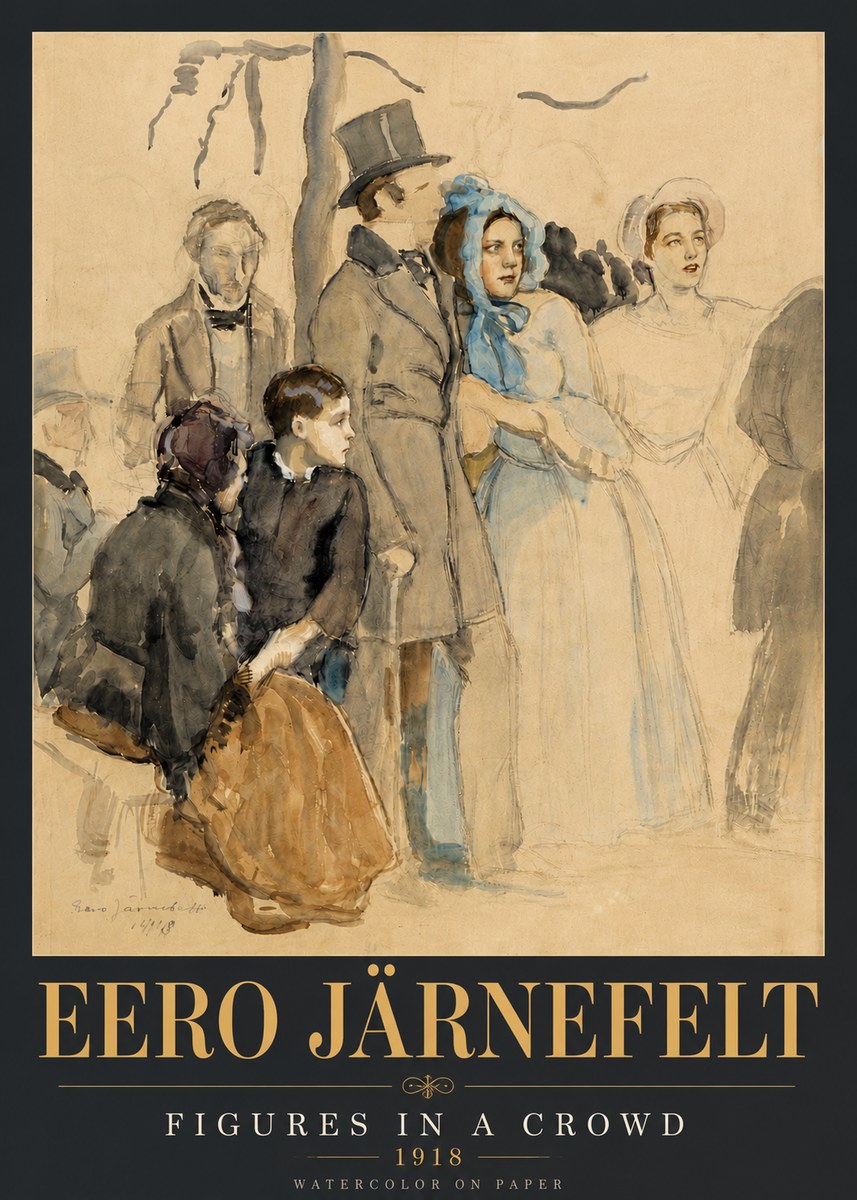 Eero Järnefelt Figures in a Crowd No6 - Poster