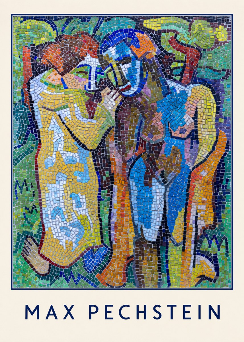Max Pechstein Couple in Mosaic No4 - Poster