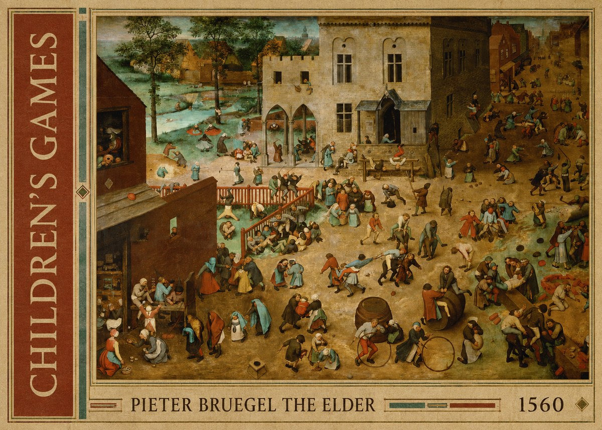 Pieter Bruegel Children's Games II No2 - Poster