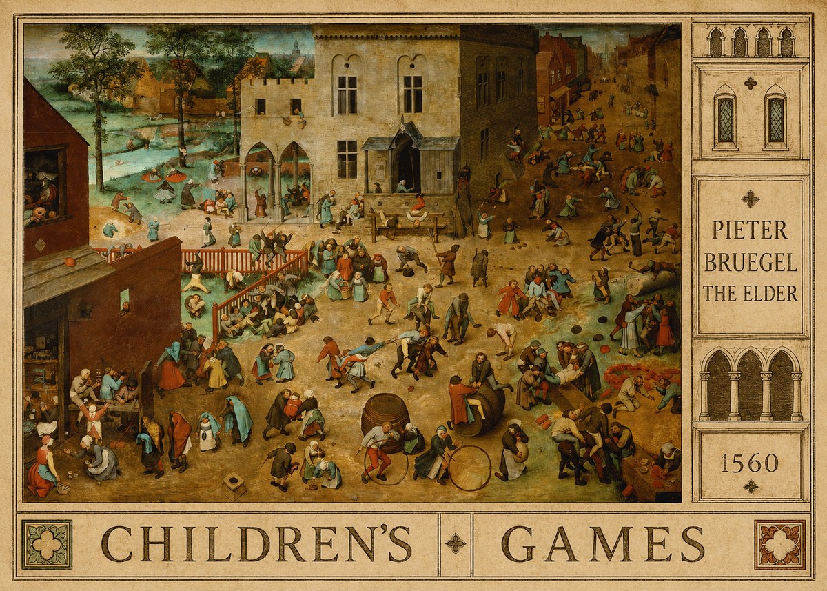 Pieter Bruegel Children's Games II No4 - Poster