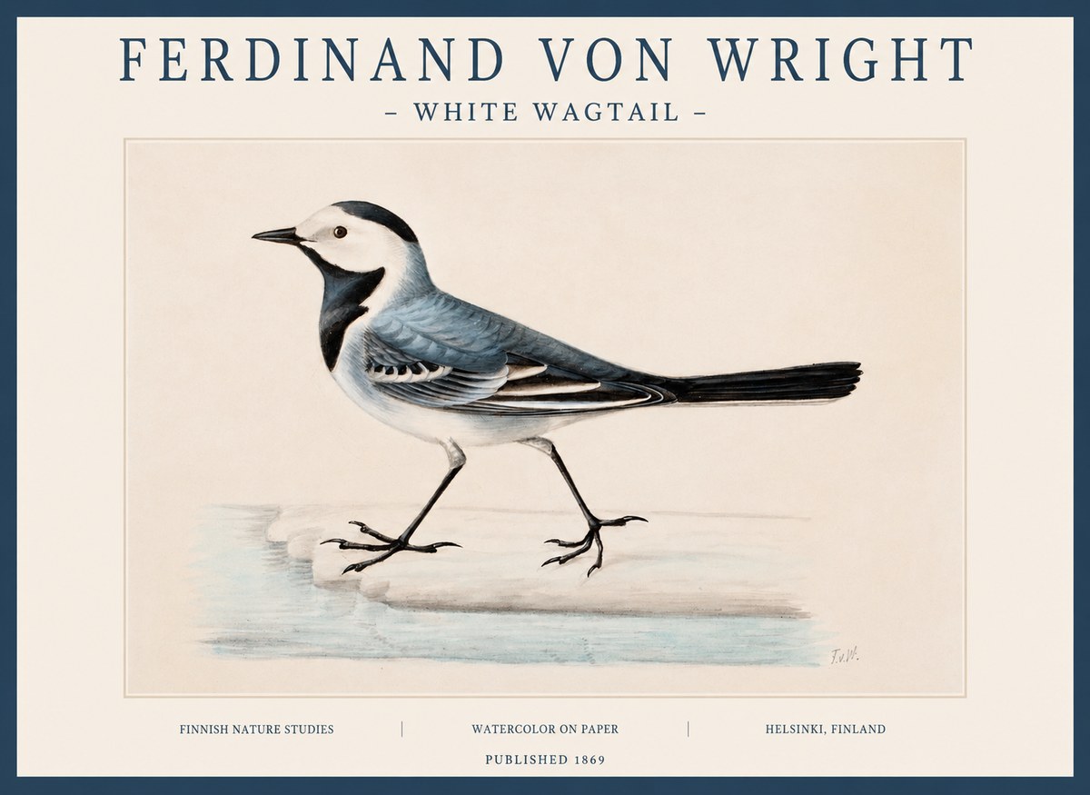 Ferdinand von Wright White Wagtail No1 - Poster