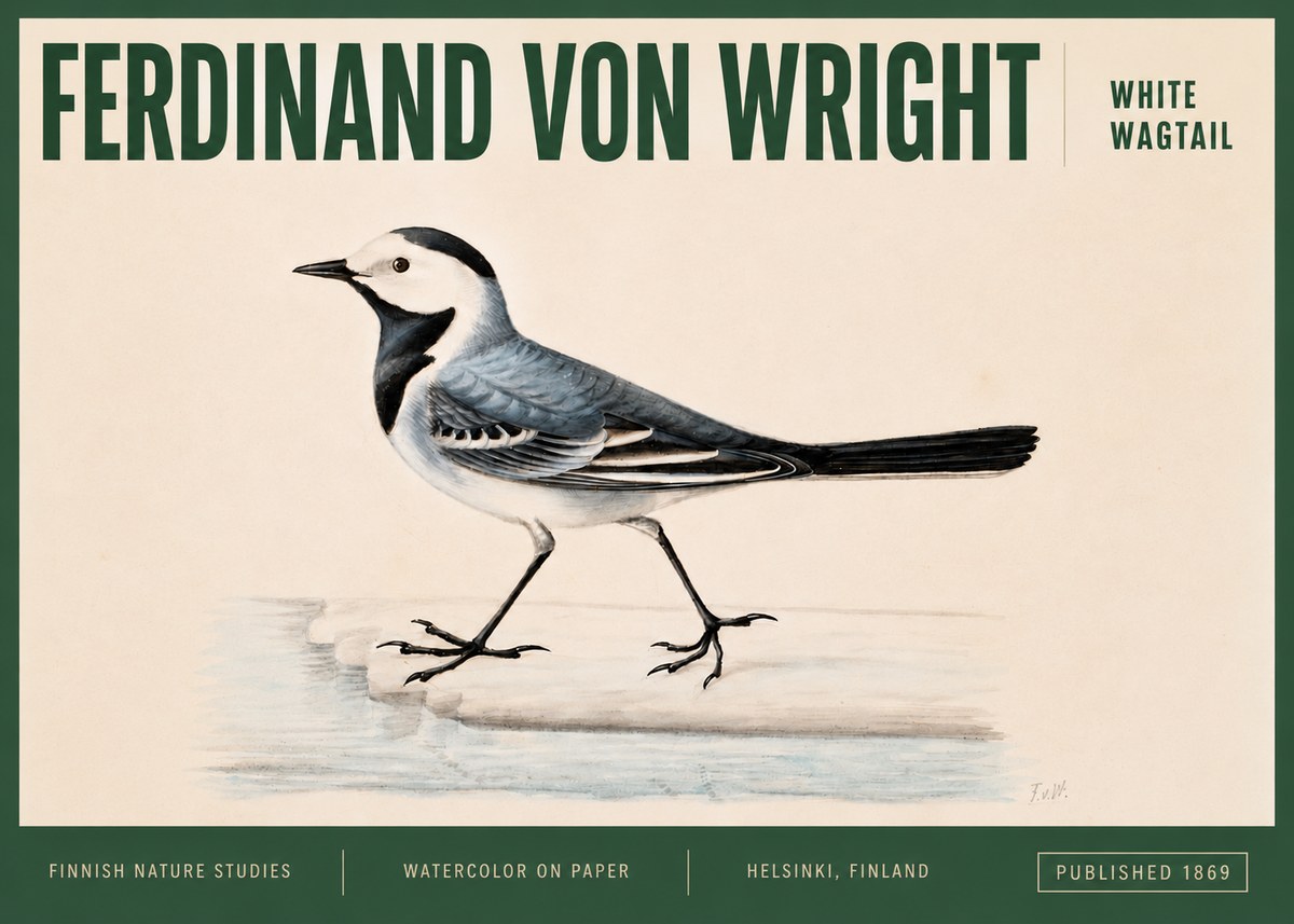 Ferdinand von Wright White Wagtail No3 - Poster