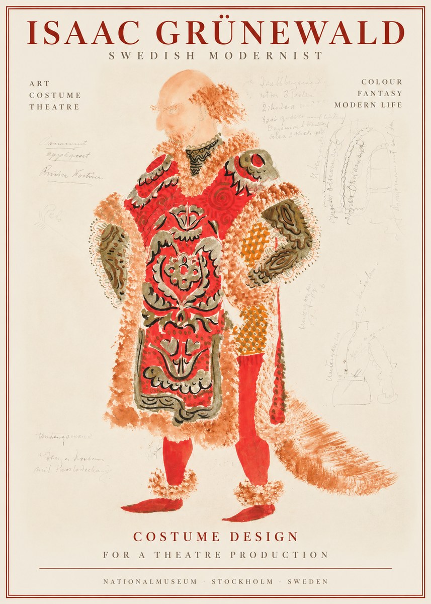 Isaac Grünewald Costume Design for a Theatre Production No1 - Poster