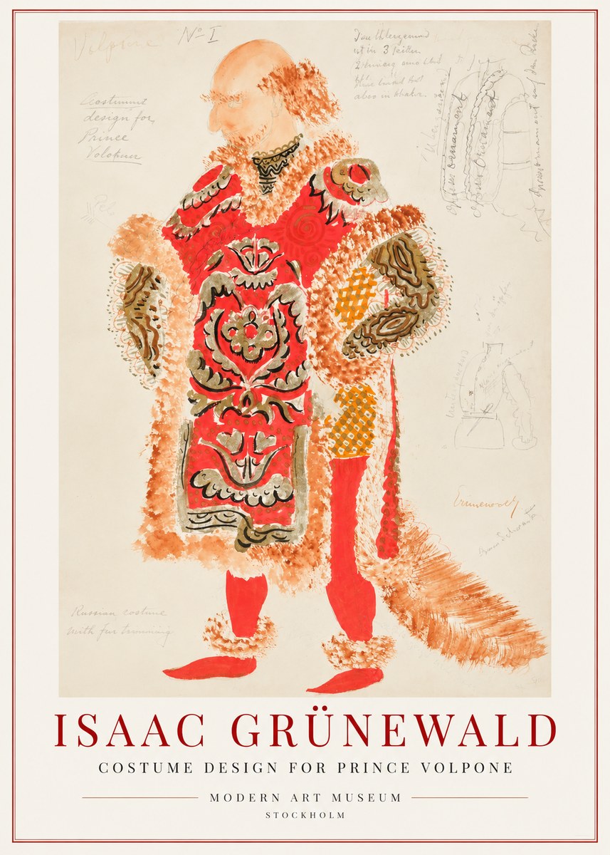 Isaac Grünewald Costume Design for a Theatre Production No2 - Poster