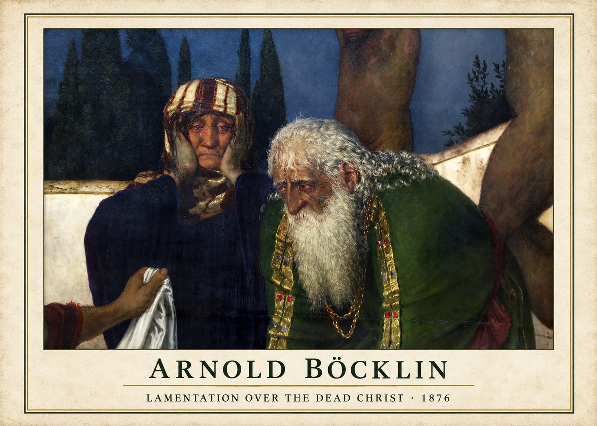Arnold Böcklin Lamentation over the Dead Christ No1 - Poster