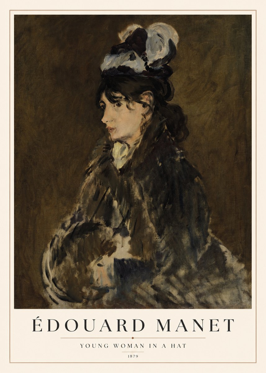 Édouard Manet Young Woman in a Hat I No1 - Poster