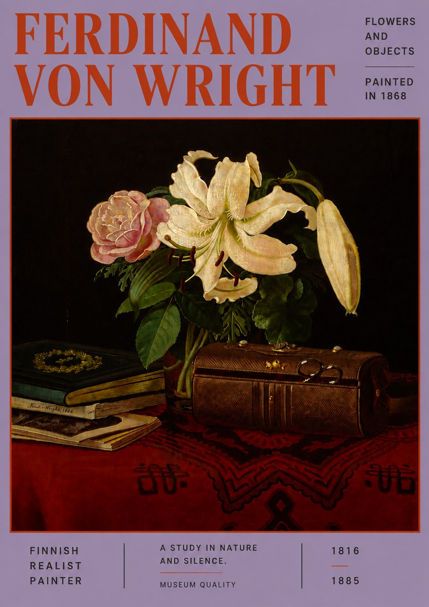 Ferdinand von Wright Flowers and Objets No6 - Poster