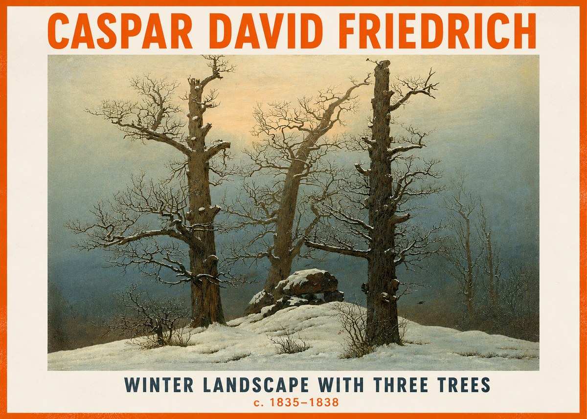 Caspar David Friedrich The Three Trees in the Snow No5 - Poster