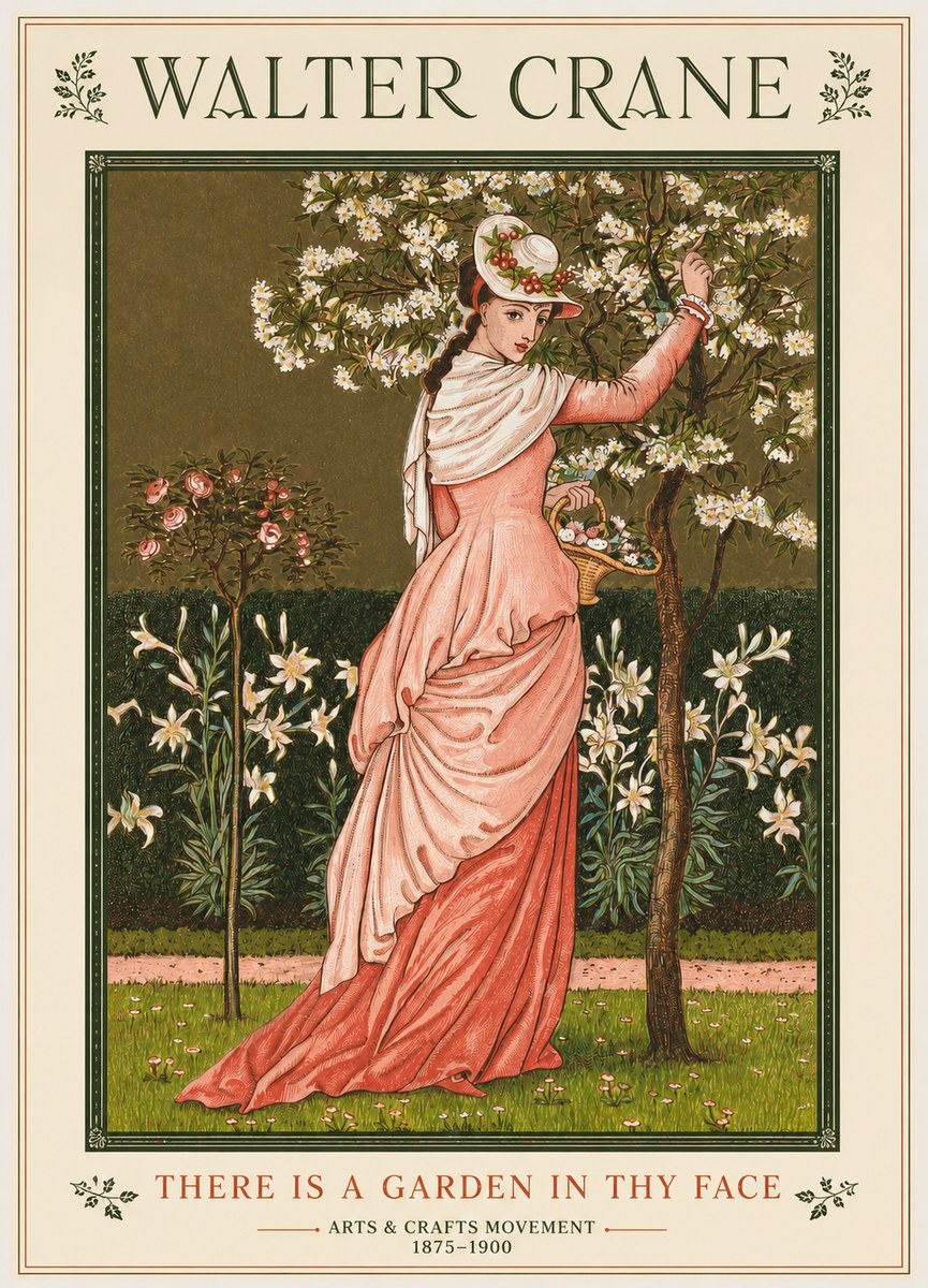 Walter Crane There Is a Garden in Thy Face I No2 - Poster